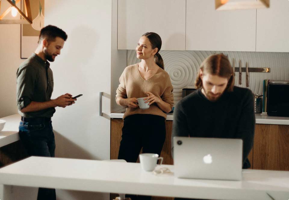 Creative team discussing marketing strategy in a collaborative work environment.
