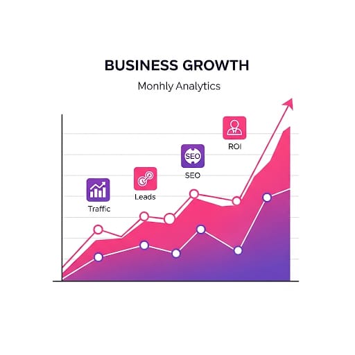 Business Growth Monthly Analytics Chart with Rising Engagement Metrics