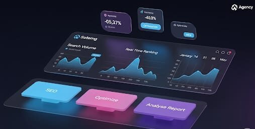 Real-time SEO dashboard with analytics, optimization reports, and ranking insights